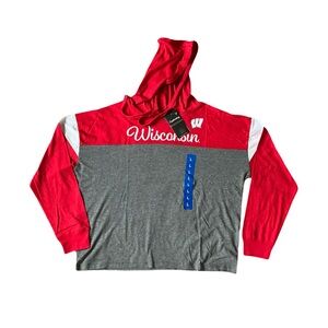 Wisconsin Red and Gray Hoodie Size L